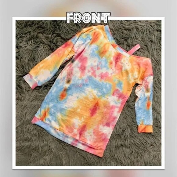 NWT Asymmetrical Oversized Tie Dye Sweatshirt - Picture 2 of 4